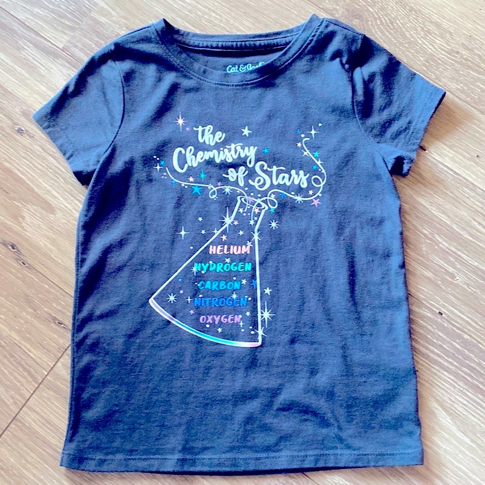 EUC XS 4/5 Cat & Jack Chemistry Science T-Shirt